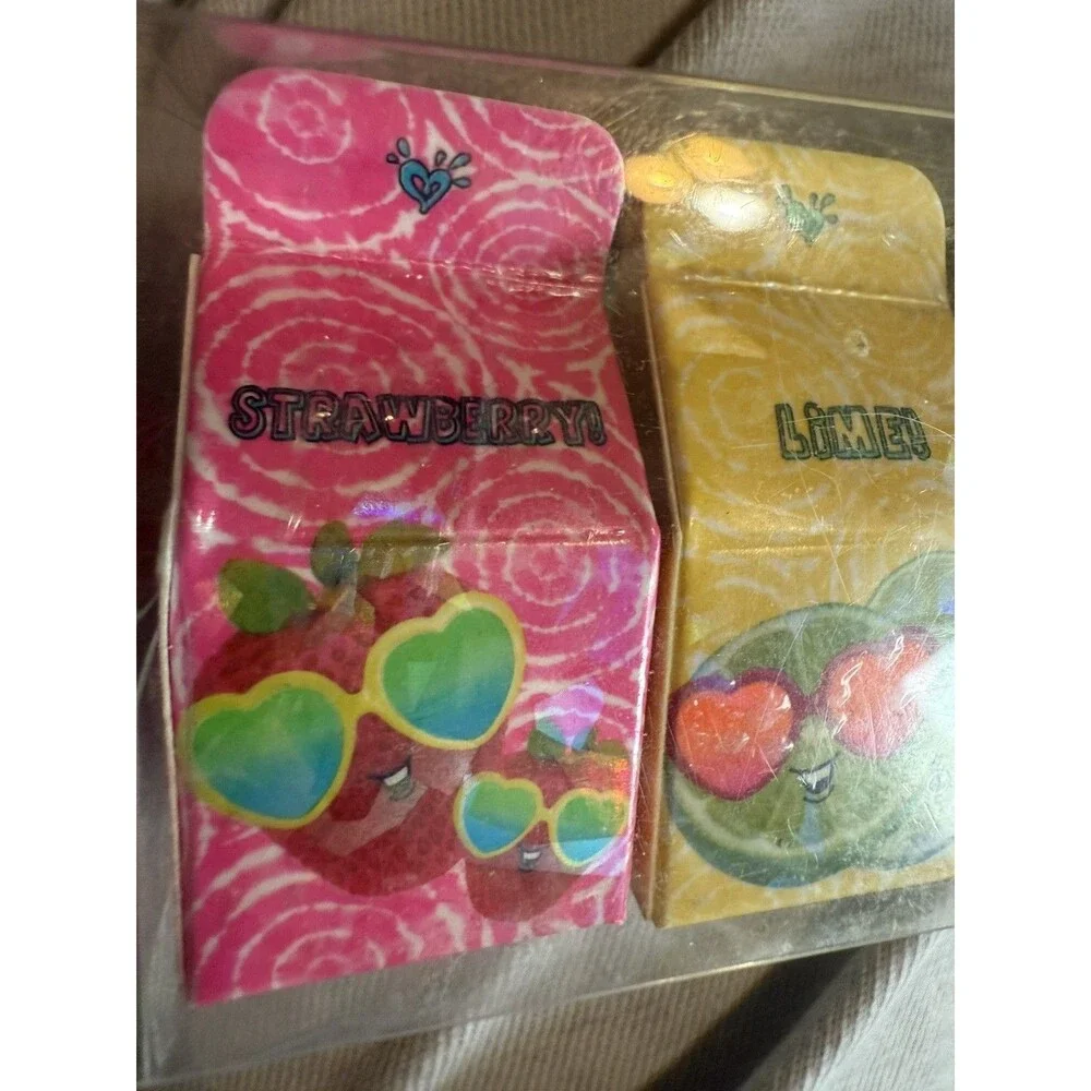 Justice New Fruit Scented Erasers Four Fun Fruit Flavors lemon orange pineapple